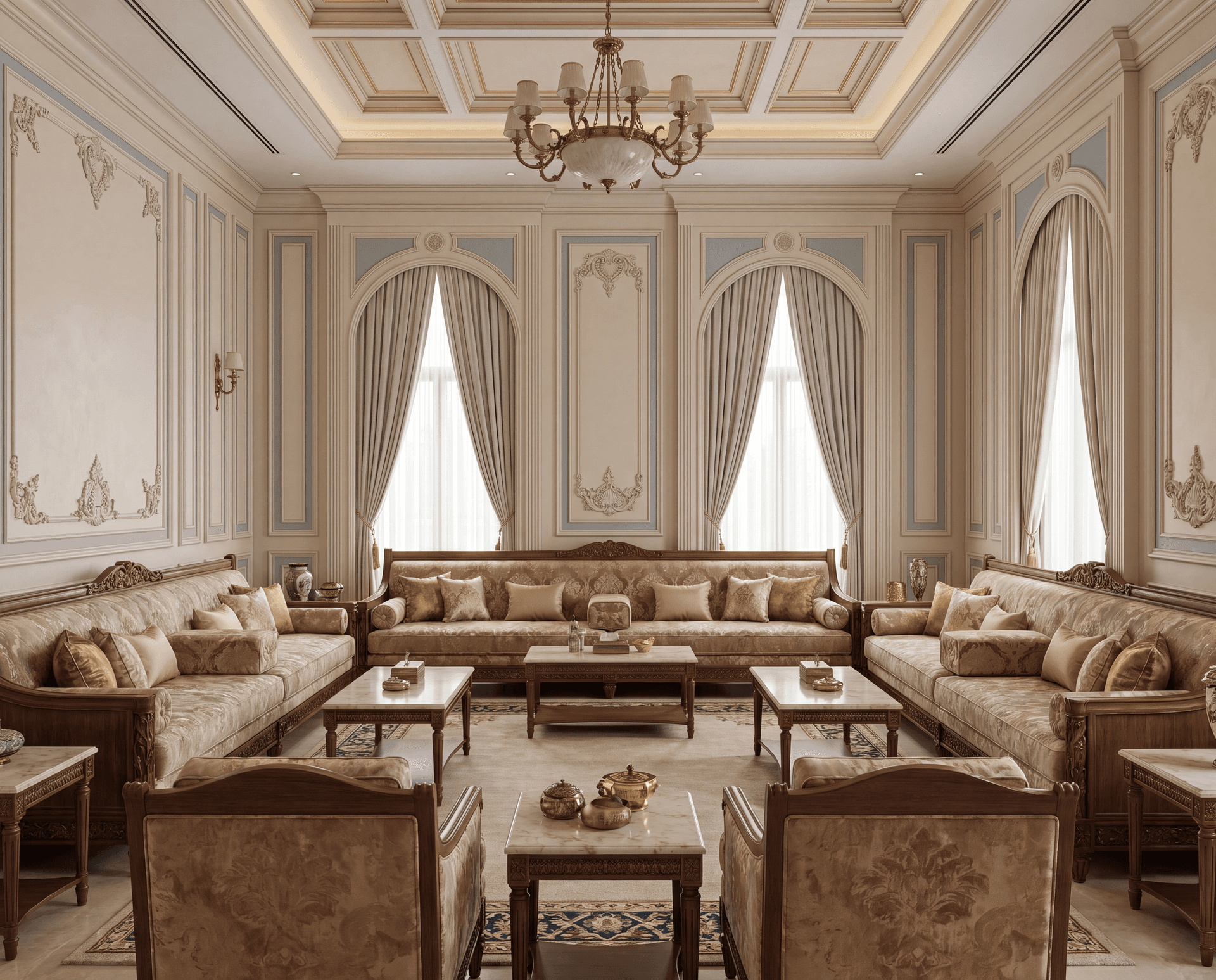 new classic majlis wood gypsum molding